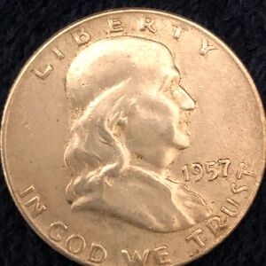 1957-D Franklin 50 cent coin